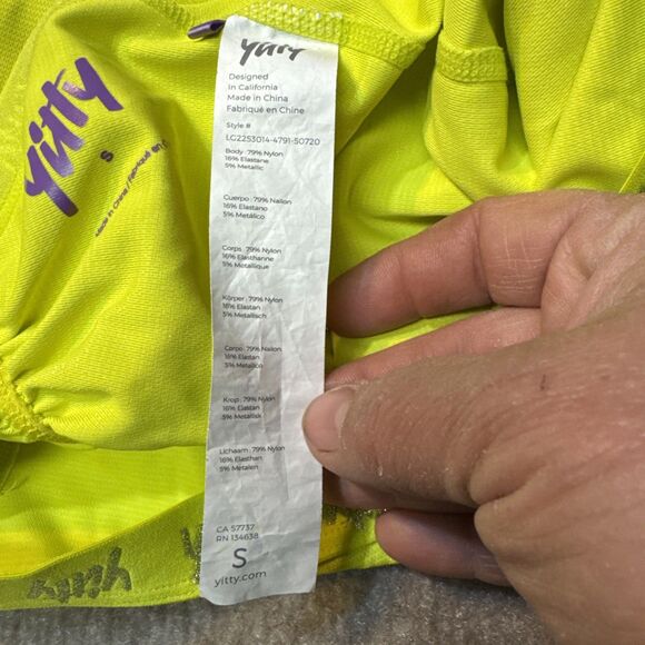 Yitty Neon Sm Women's Spotlight Shaping Ruched‎ Legging Shimmered Iconic Yellow - Picture 4 of 6